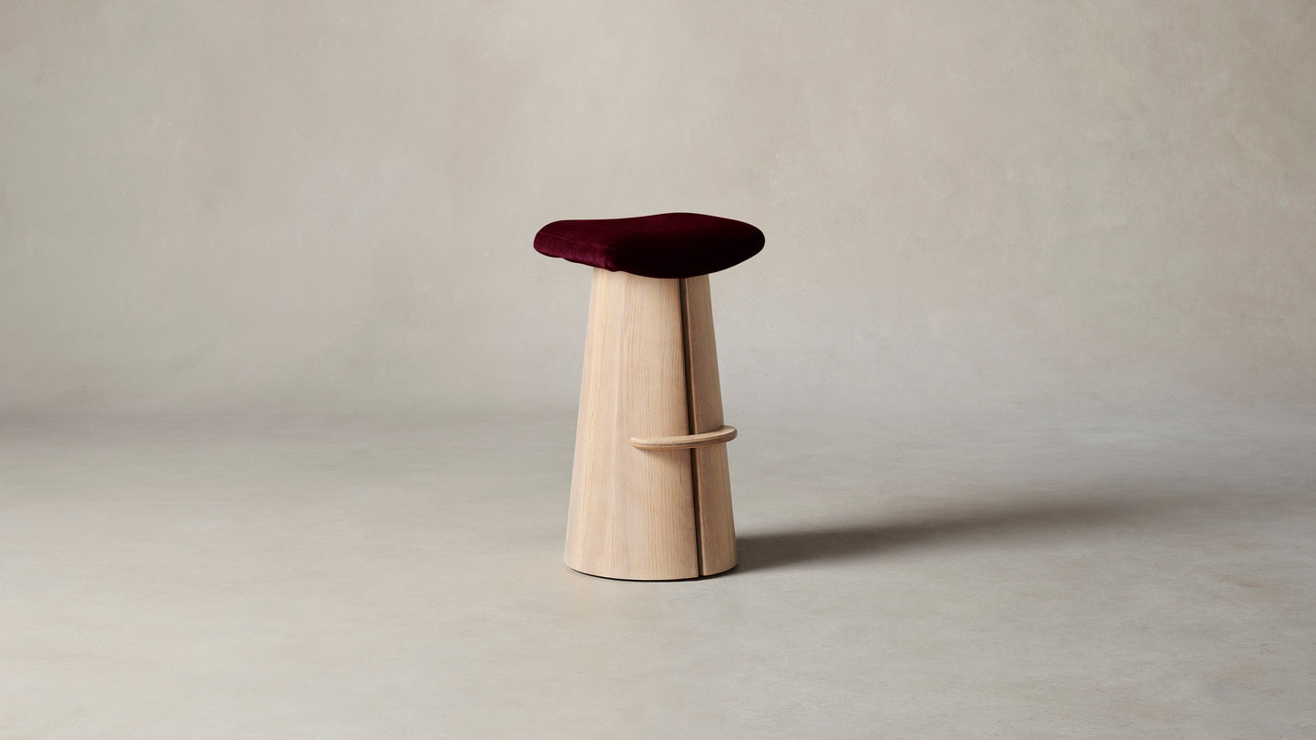 The Weston - Mohair Crimson Bar and Counter Stool