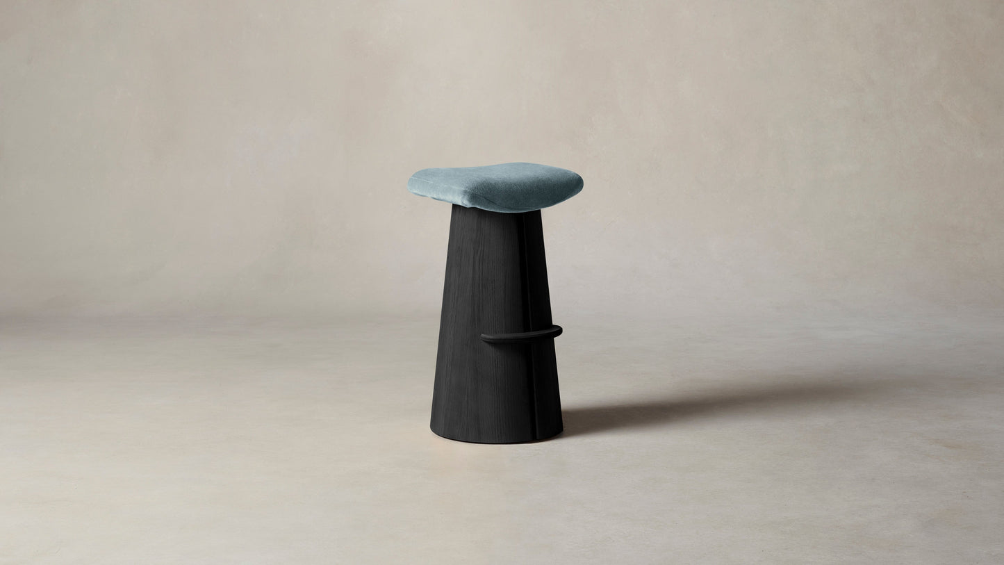 The Weston - Mohair Slate Blue Bar and Counter Stool
