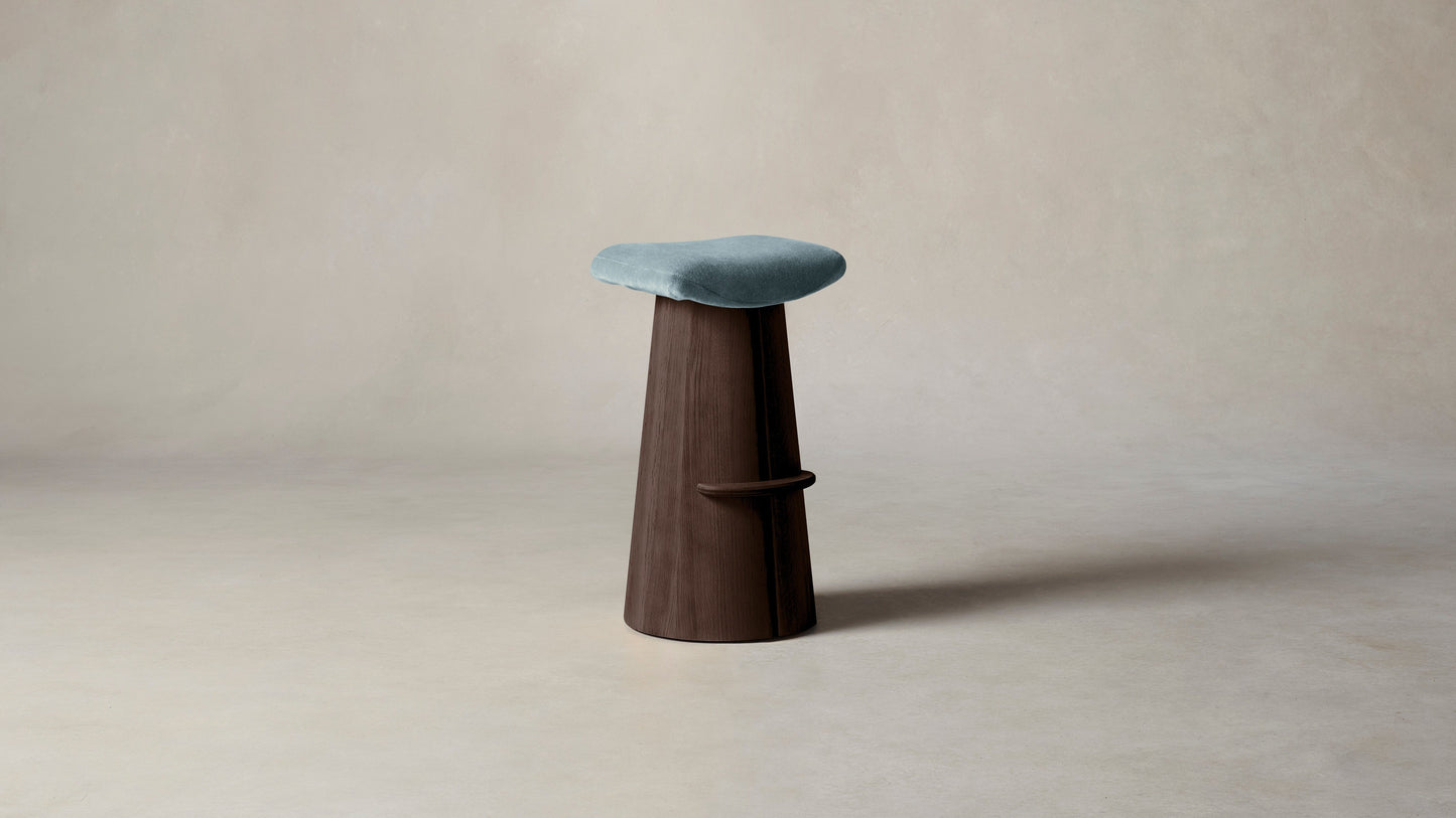 The Weston - Mohair Slate Blue Bar and Counter Stool
