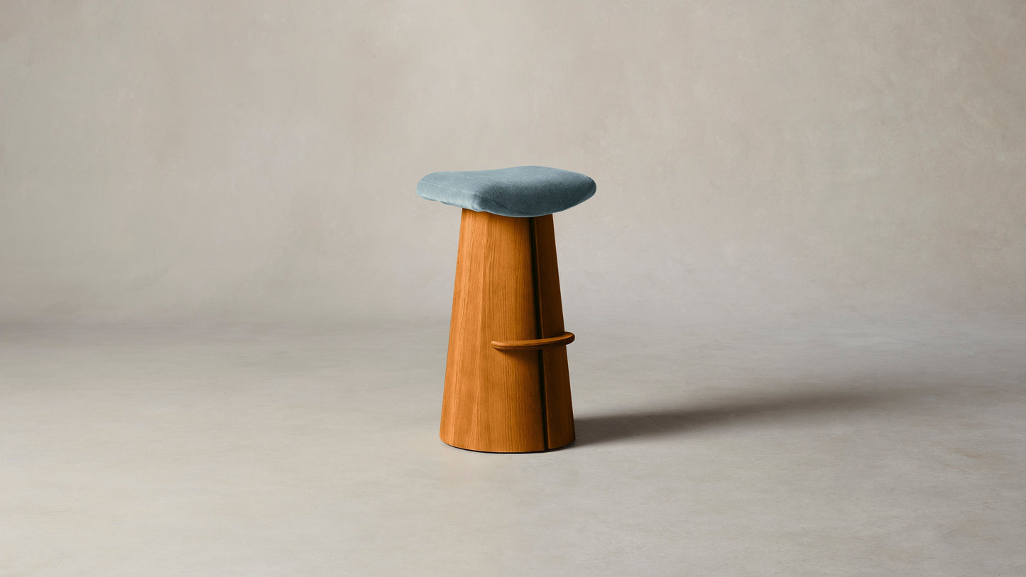 The Weston - Mohair Slate Blue Bar and Counter Stool