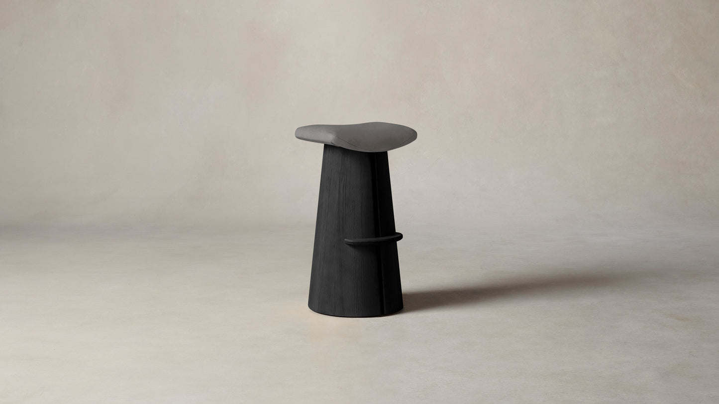 The Weston - Nubuck Leather Asphalt Bar and Counter Stool