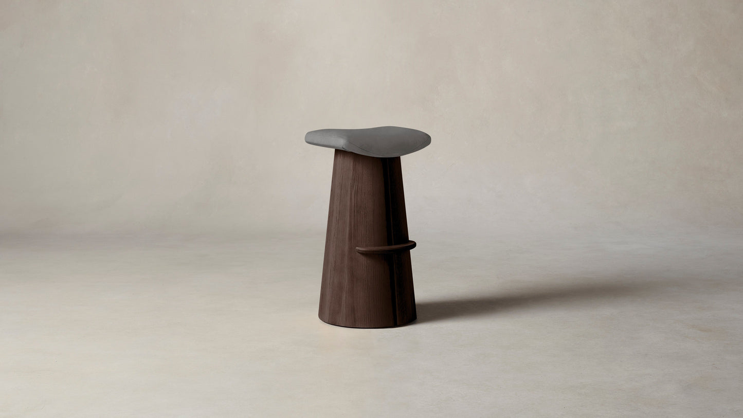 The Weston - Nubuck Leather Asphalt Bar and Counter Stool