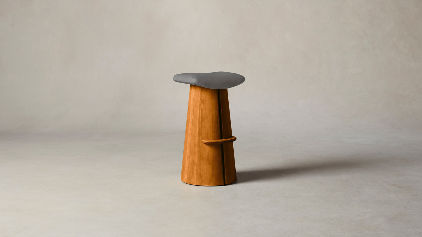 The Weston - Nubuck Leather Asphalt Bar and Counter Stool