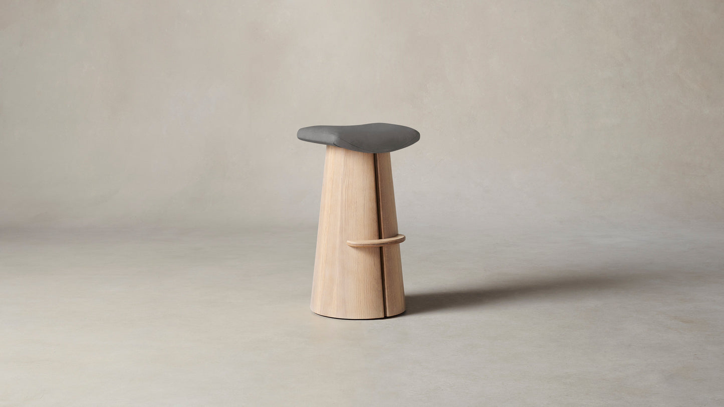 The Weston - Nubuck Leather Asphalt Bar and Counter Stool
