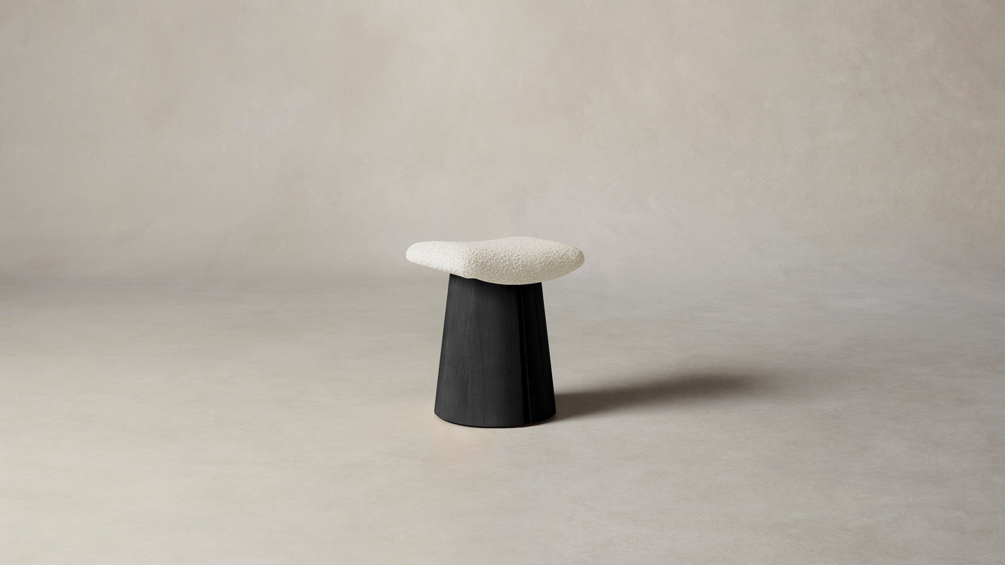 The Weston - Italian Bouclé White Stool