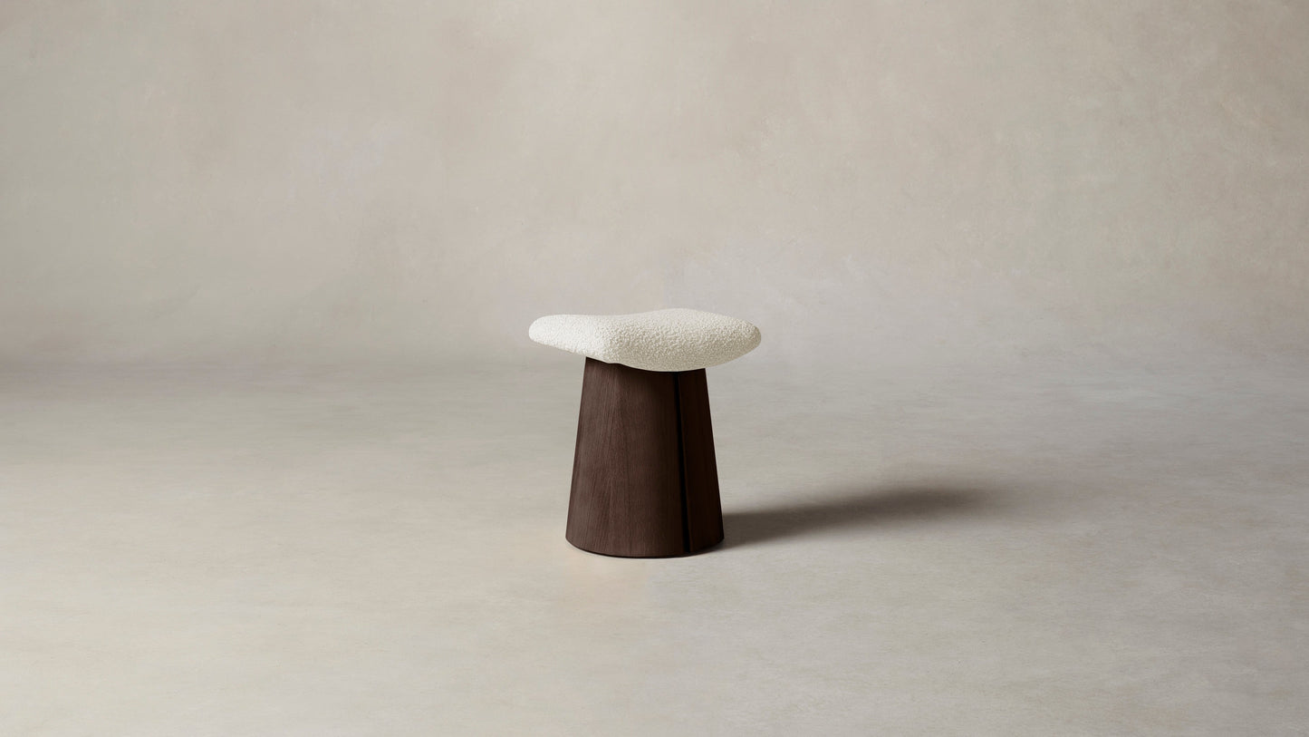 The Weston - Italian Bouclé White Stool