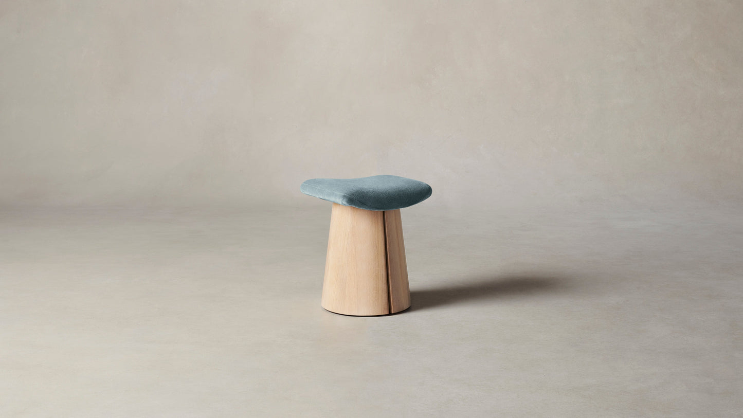 The Weston - Mohair Slate Blue Stool