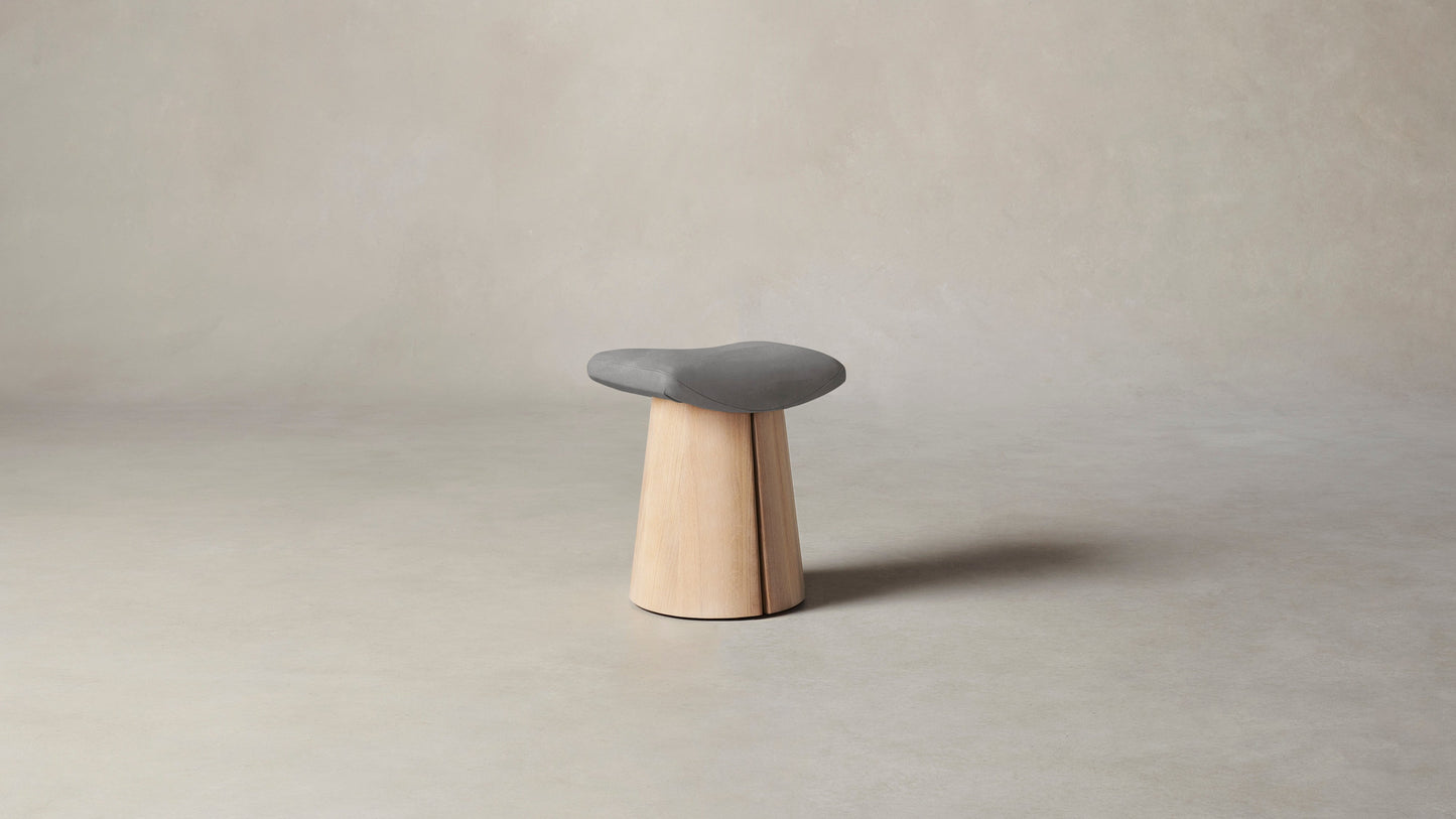 The Weston - Nubuck Leather Asphalt Stool