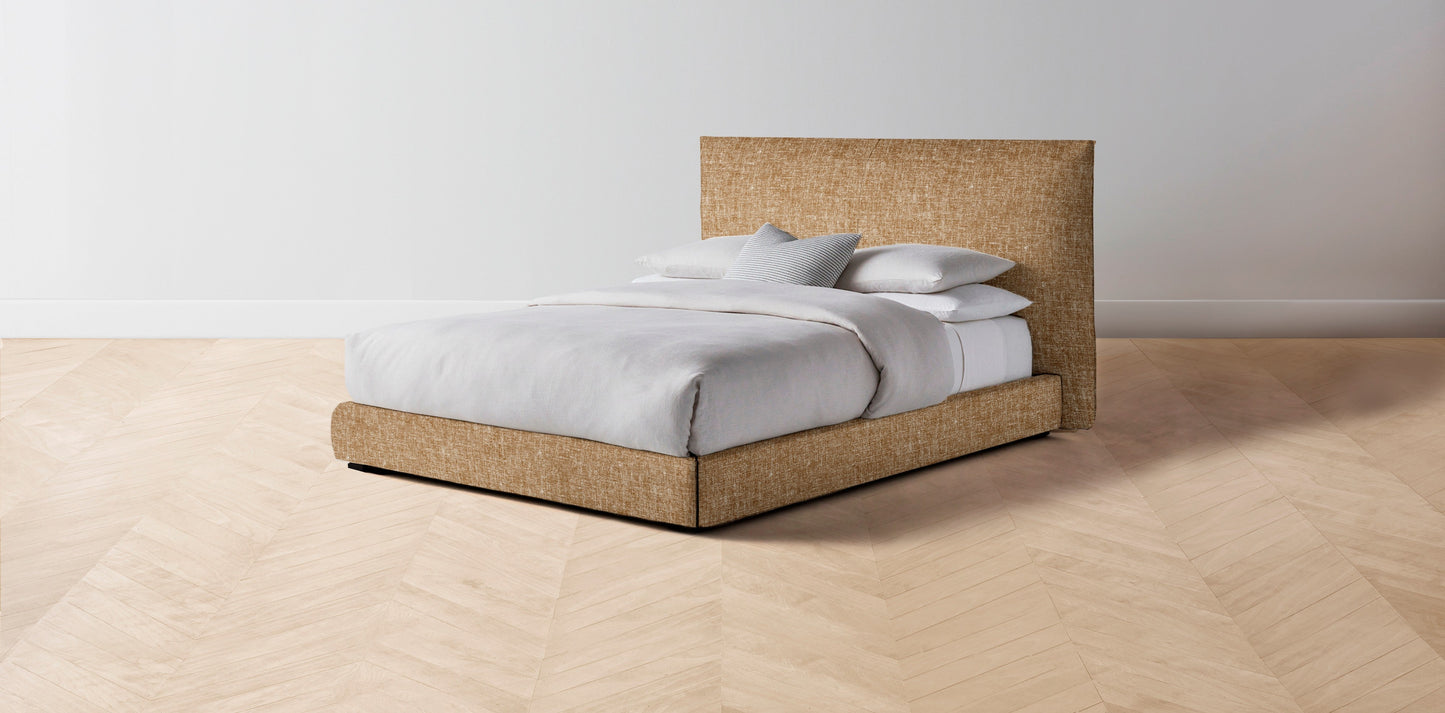 The Wythe - Belgian Linen Chai Bed - 50" Headboard - Upholstered on reverse