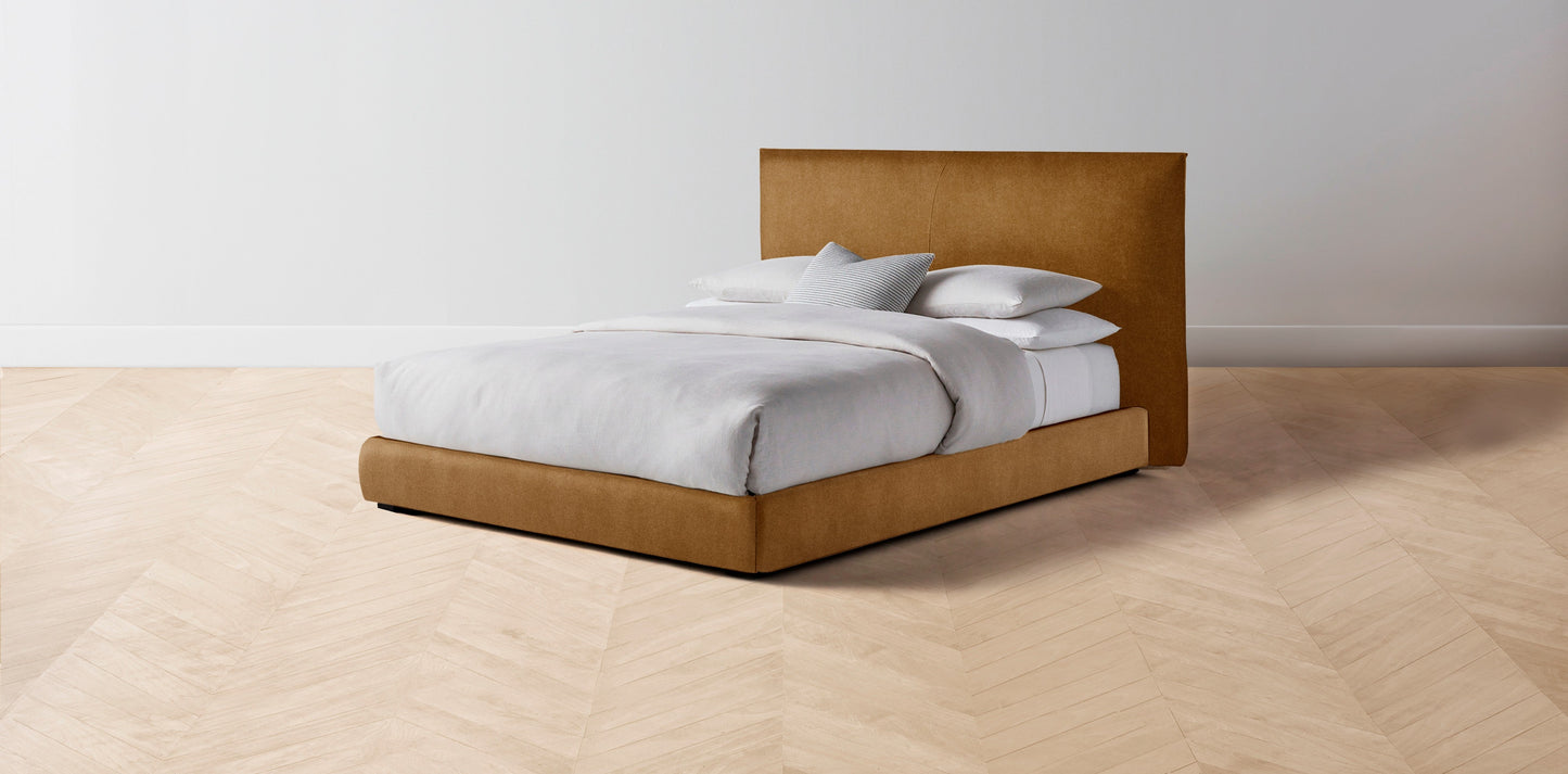 The Wythe - Mohair Brown Sugar Bed - 38" Headboard - Upholstered on reverse