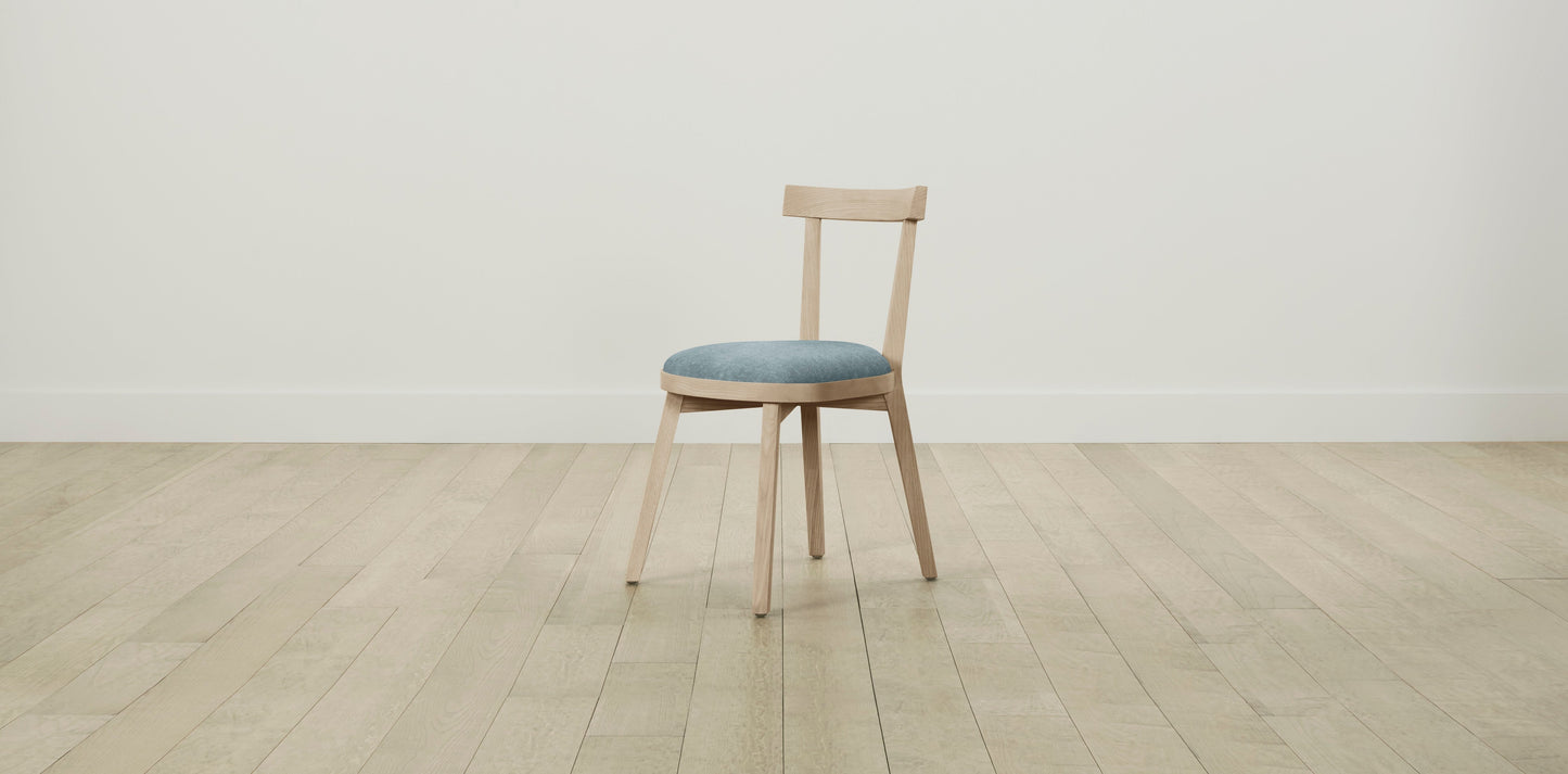 The Allen  - Mohair Slate Blue Dining Chair