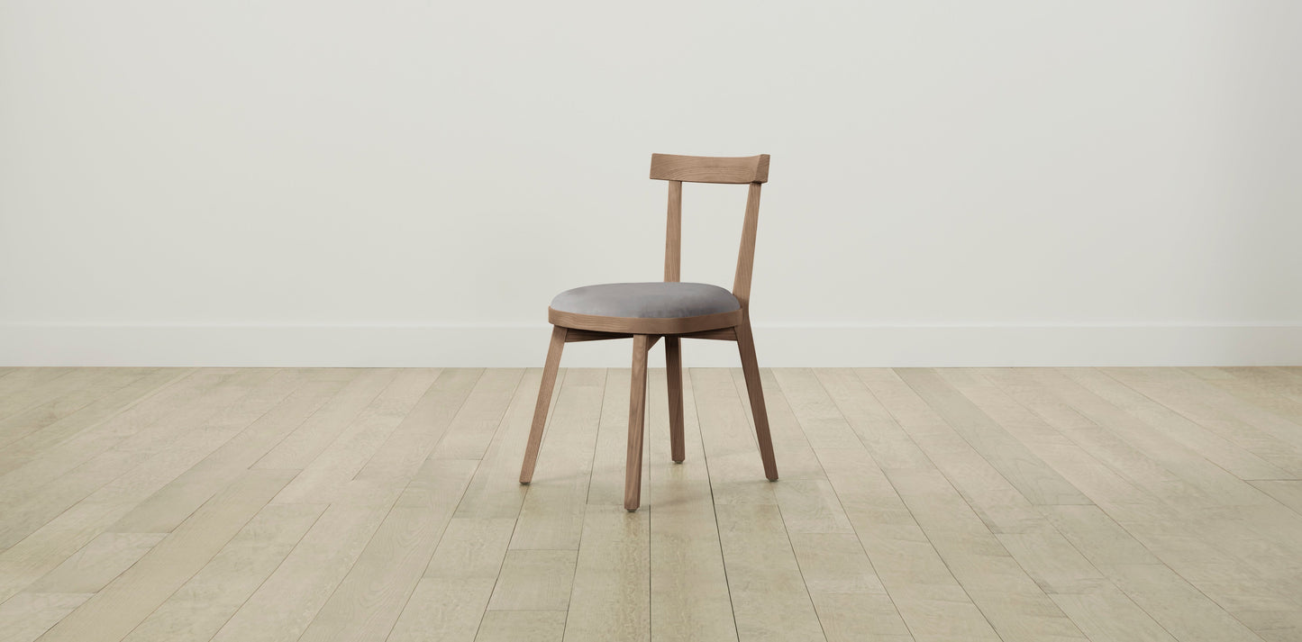 The Allen  - Nubuck Leather Asphalt Dining Chair