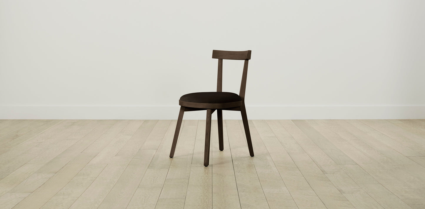 The Allen  - Nubuck Leather Espresso Dining Chair