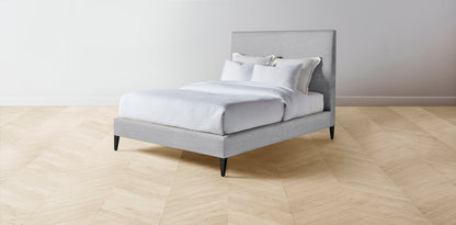 The Essex  - Italian Bouclé Waterfall Bed - 50" Headboard - Muslin on reverse