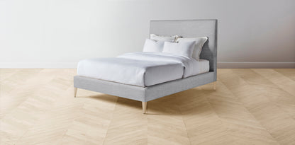 The Essex  - Italian Bouclé Waterfall Bed - 56" Headboard - Muslin on reverse