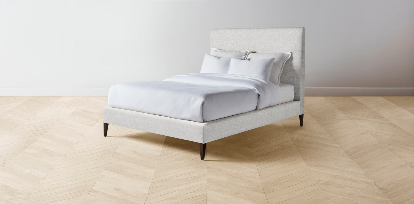 The Essex  - Performance Woven Chenille Steel Bed - 50" Headboard - Upholstered on reverse