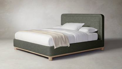 The Kent  - Belgian Linen Thyme Bed - 53" Headboard