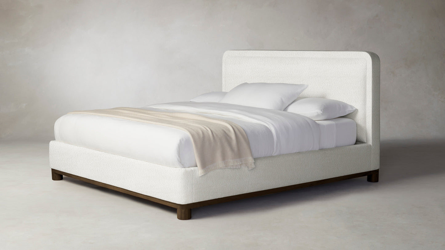 The Kent  - Italian Bouclé White Bed - 41" Headboard