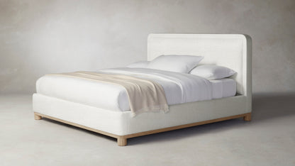 The Kent  - Italian Bouclé White Bed - 41" Headboard