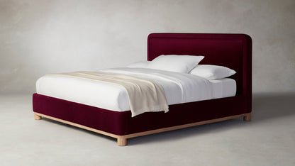 The Kent  - Mohair Crimson Bed - 53" Headboard