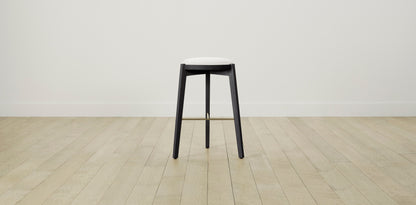 The Stanton with Onyx - Belgian Linen Egret Bar and Counter Stool