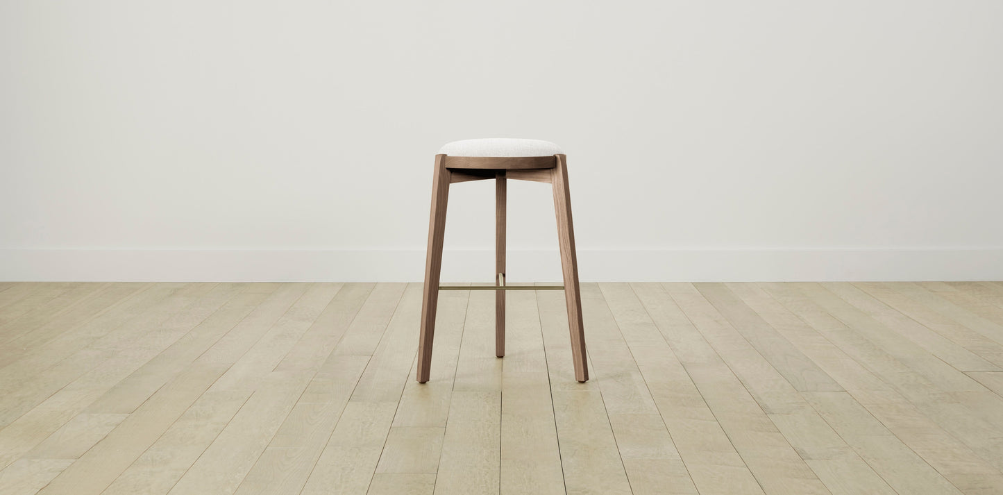 The Stanton with Onyx - Belgian Linen Egret Bar and Counter Stool