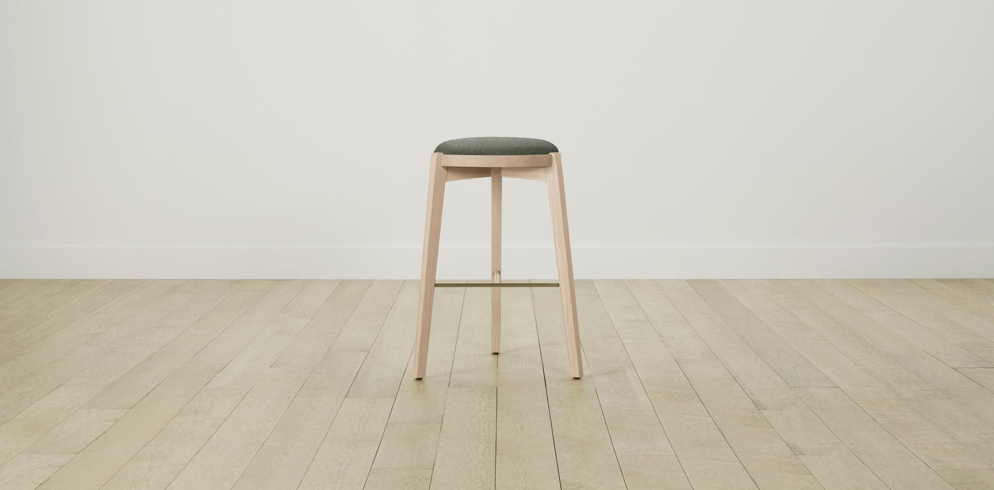 The Stanton with Onyx - Belgian Linen Thyme Bar and Counter Stool