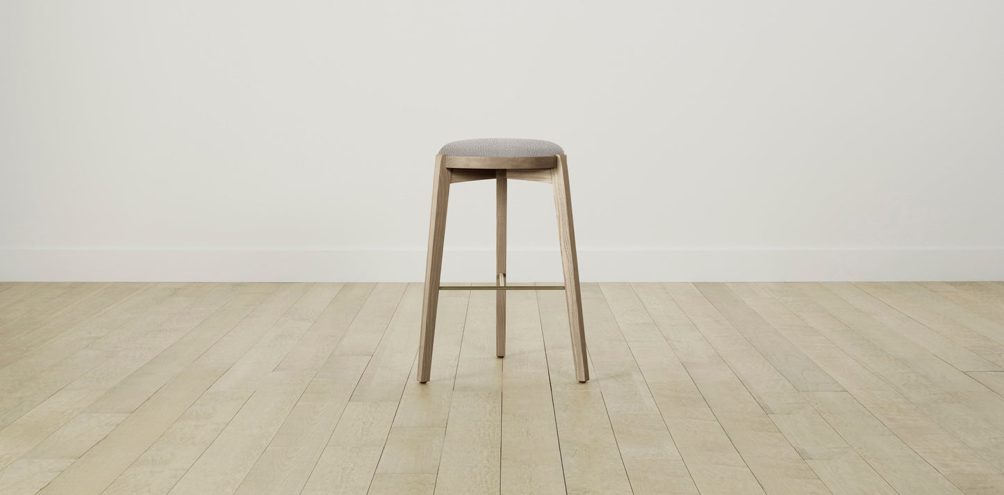 The Stanton with Onyx - Italian Bouclé Fossil Bar and Counter Stool