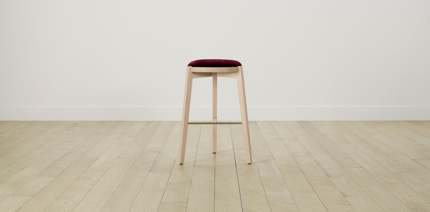 The Stanton with Onyx - Mohair Crimson Bar and Counter Stool