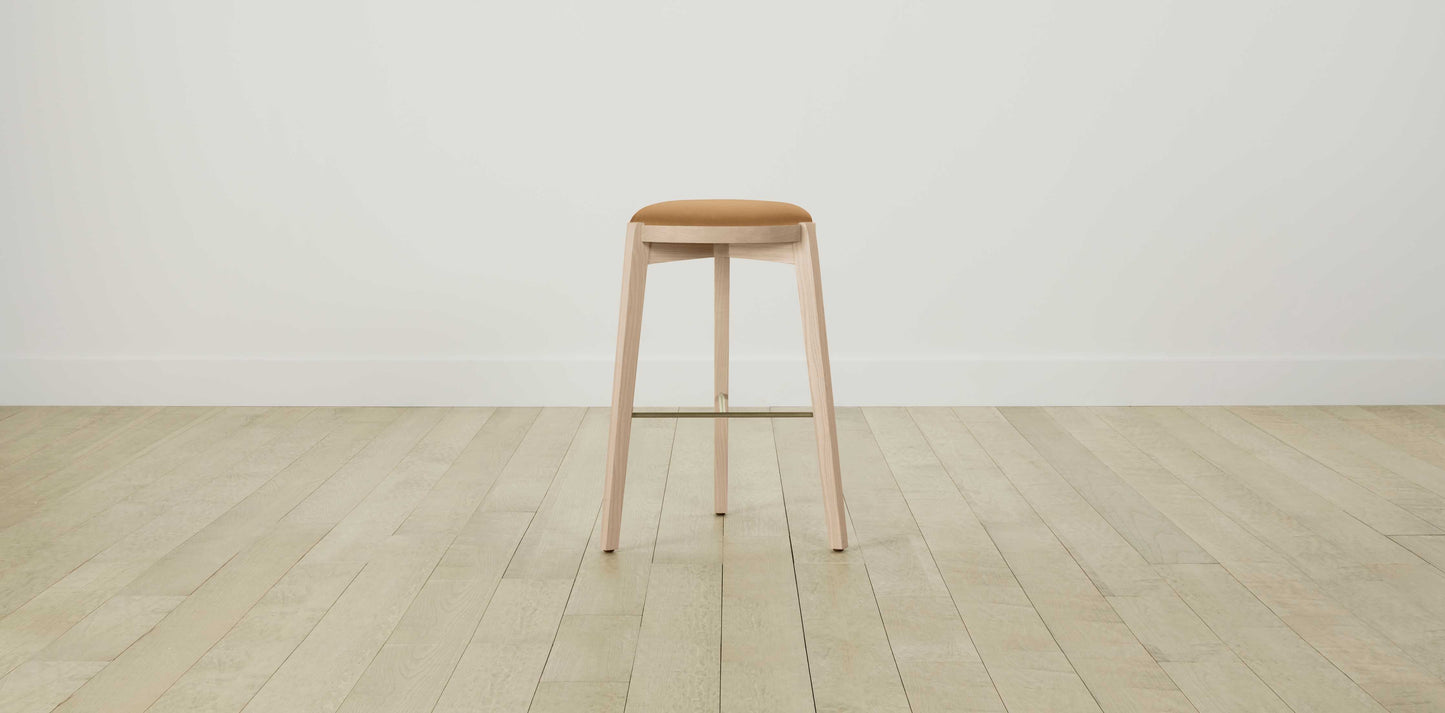 The Stanton with Onyx - Pebbled Leather Latte Bar and Counter Stool