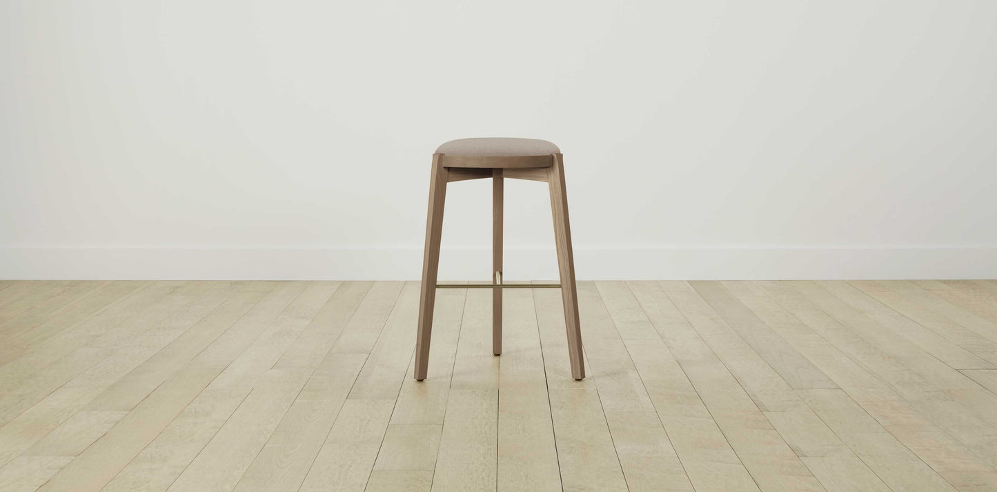 The Stanton with Brushed Nickel - Performance Bouclé Morel Bar and Counter Stool