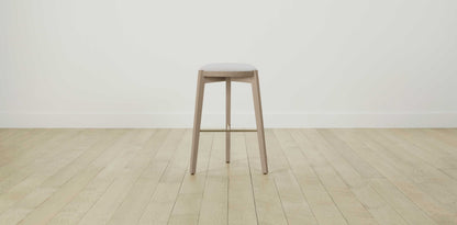 The Stanton with Brushed Nickel - Performance Bouclé Polar Bar and Counter Stool