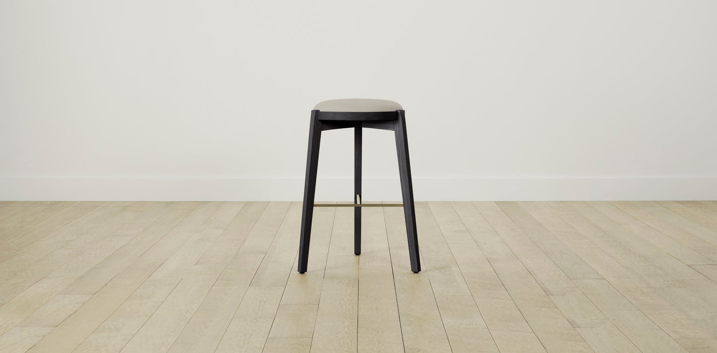 The Stanton with Onyx - Performance Textured Linen Flax Bar and Counter Stool