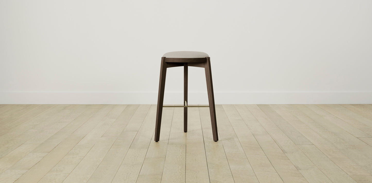 The Stanton with Brushed Nickel - Performance Textured Linen Flax Bar and Counter Stool