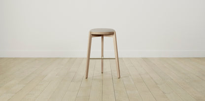 The Stanton with Brushed Nickel - Performance Textured Linen Flax Bar and Counter Stool