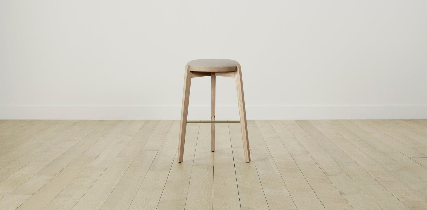 The Stanton with Onyx - Performance Textured Linen Flax Bar and Counter Stool