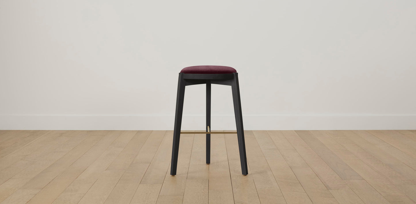 The Stanton with Brushed Nickel - Performance Velvet Merlot Bar and Counter Stool