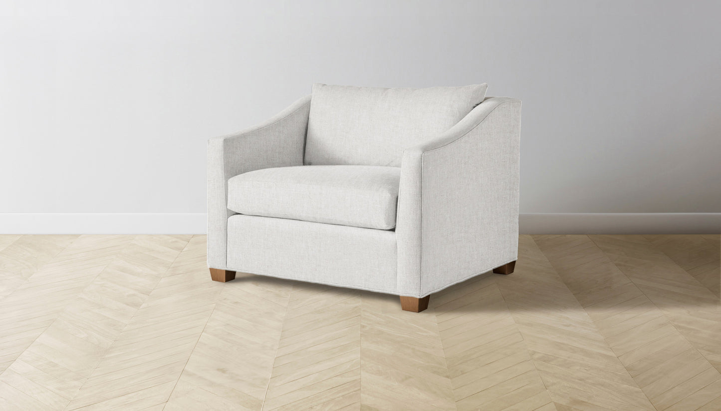 The Sullivan  - Belgian Linen Egret Chair and a Half