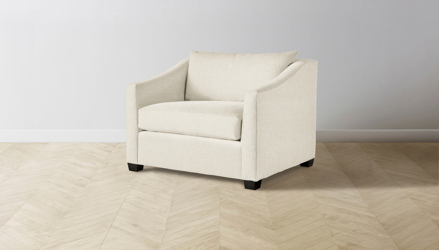 The Sullivan  - Italian Bouclé White Chair and a Half