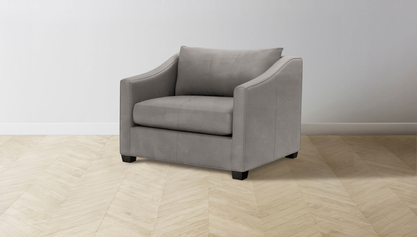 The Sullivan  - Nubuck Leather Asphalt Chair and a Half