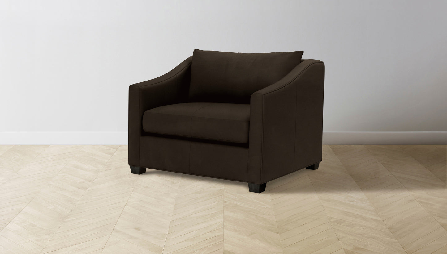 The Sullivan  - Nubuck Leather Espresso Chair and a Half