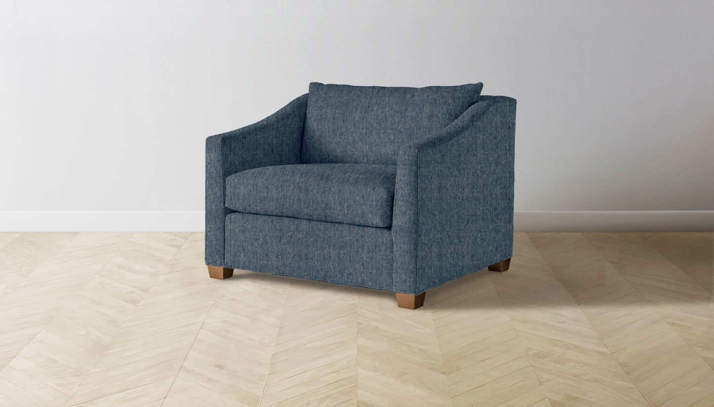 The Sullivan  - Performance Stonewashed Linen Chambray Chair and a Half