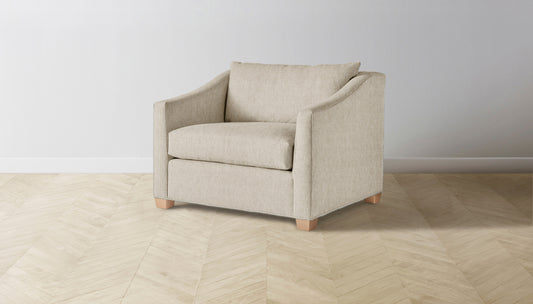 The Sullivan  - Performance Stonewashed Linen Clamshell Chair and a Half