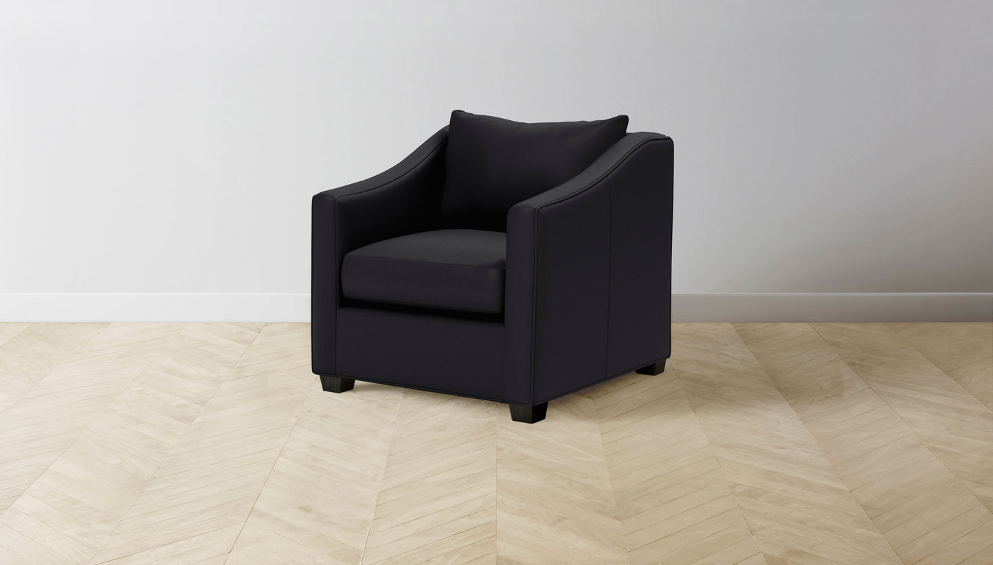 The Sullivan  - Pebbled Leather Ink Chair