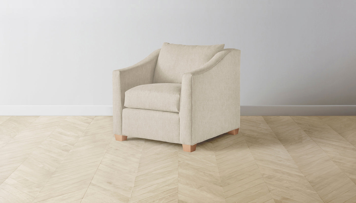 The Sullivan  - Performance Stonewashed Linen Clamshell Chair