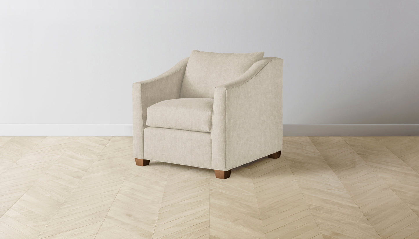 The Sullivan  - Performance Stonewashed Linen Clamshell Chair