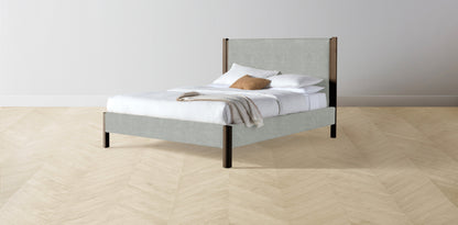 The Thompson  - Performance Melange Weave Seaglass Bed - 48" Headboard - Upholstered on reverse