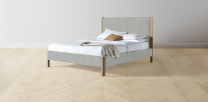 The Thompson  - Performance Melange Weave Seaglass Bed - 48" Headboard - Upholstered on reverse