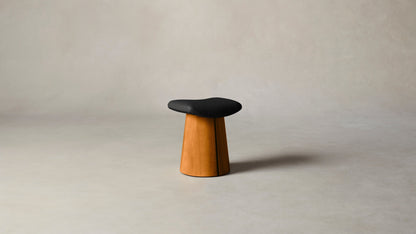 The Weston  - Pebbled Leather Ink Accent Stool