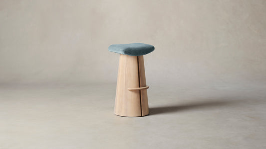 The Weston  - Mohair Slate Blue Bar and Counter Stool